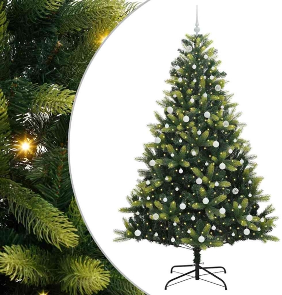 vidaXL Künstlicher Klapp-Weihnachtsbaum mit 300 LEDs Grün 240 cm 3396012