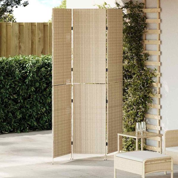 vidaXL Raumteiler Beige 147 x 180 cm Poly-Rattan 42003671