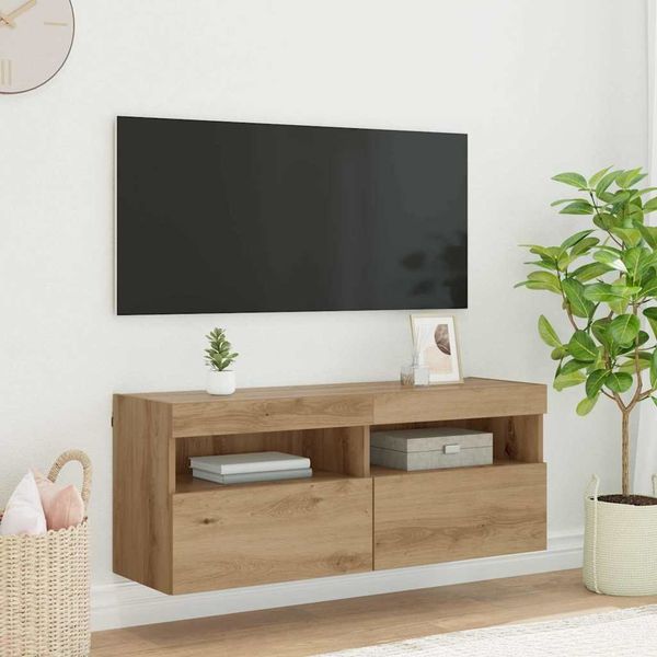 TV-Wandschrank, TV-Hängeboard Fernsehschrank Artisan-Eiche 100 x 30 x 40 cm Holzwerkstoff