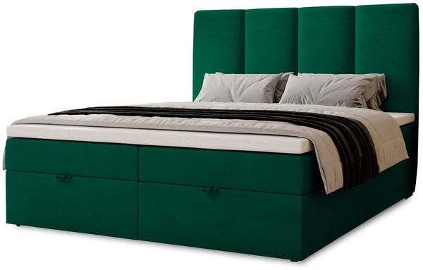 MARPUR Boxspringbett MALMO (Boxspringbett mit Bettkasten und Kopfteil, Füße, Anleitung)