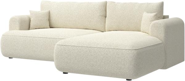 Selsey 'Ovo' Ecksofa in L-Form mit Schlaffunktion, hellbeige, rechtsseitig, 93 x 260 x 165 cm