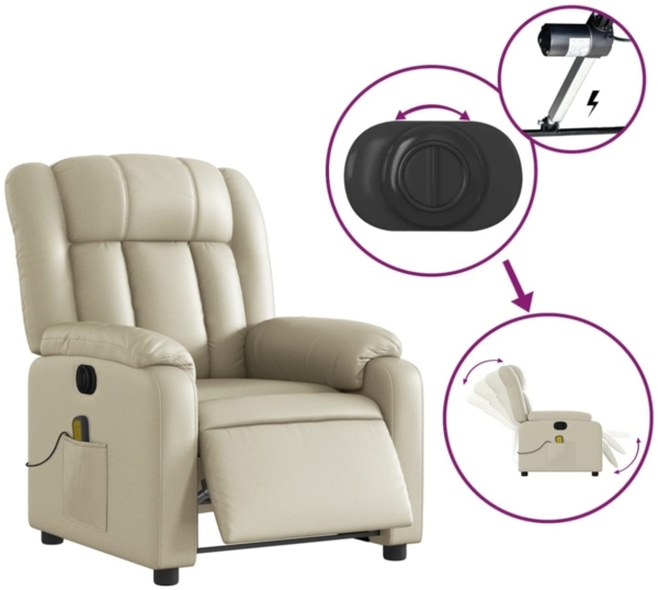 vidaXL Massagesessel Elektrisch Creme Kunstleder 3205258 Bild 9