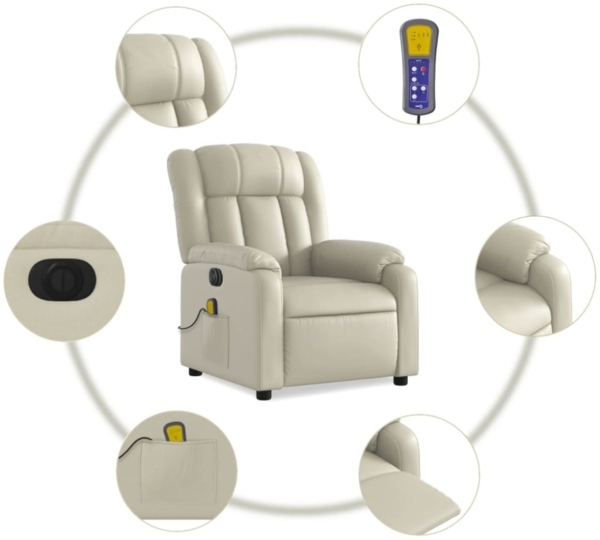 vidaXL Massagesessel Elektrisch Creme Kunstleder 3205258 Bild 2