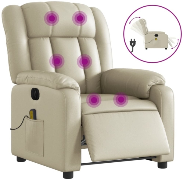 vidaXL Massagesessel Elektrisch Creme Kunstleder 3205258 Bild 3