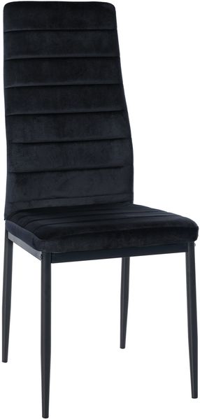 Esszimmerstuhl HADOR - Samt Schwarz 41.5x40x99 cm | Essstühle Esszimmerstühle Küchenstühle Wohnzimmerstühle