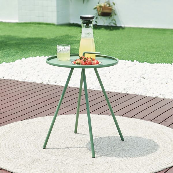 Outdoor-Beistelltisch Fosen 55 x Ø 42 cm Grün [en. casa]