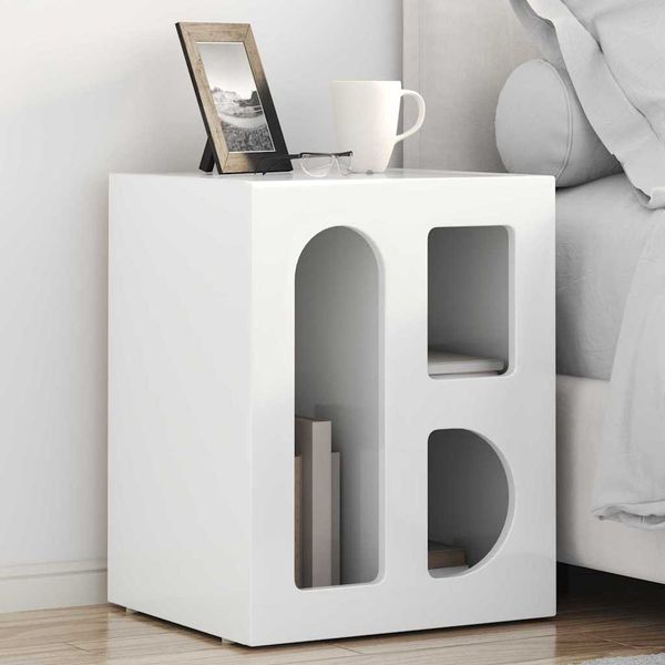 vidaXL Nachttisch ELST 2 Stk. Hochglanz Weiß 40 x 35 x 50 cm 891253