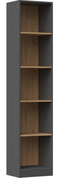 ibonto BÜCHERREGAL Laminierte ANTHRAZIT / ARTISAN-EICHE Erhältlich in verschiedenen Größen (H 181 x T 30 x B 50 cm)