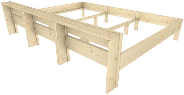 Familienbett "Familien-Nesterl" 270 220 43 Zirbe 90/90/90cm mit Ablage Bild 3