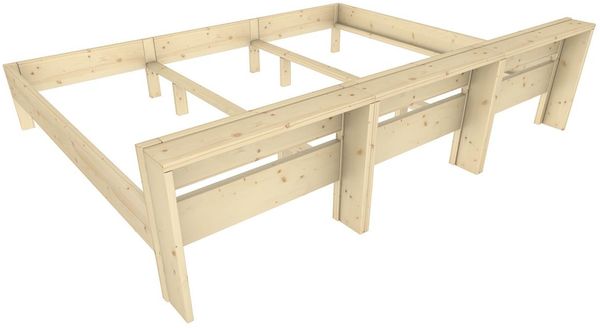 Familienbett "Familien-Nesterl" 270 220 43 Zirbe 90/90/90cm mit Ablage Bild 7