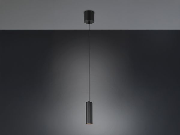 Kleine LED Pendelleuchte einflammig aus Metall Schwarz Ø 5,5cm