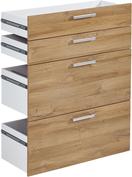 FMD Möbel - CALVIA 14 - 2 Schubkästen, 2 Auszüge - melaminharzbeschichtete Spanplatte - Alteiche Nb - 84 x 106 x 34,5cm