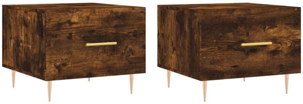 Couchtische, Sofatische 2 Stk. Räuchereiche 50x50x40 cm Holzwerkstoff
