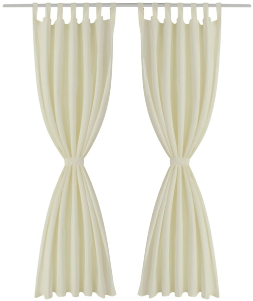 vidaXL Vorhänge Gardinen aus Satin 2-teilig, Creme, 140x225 cm