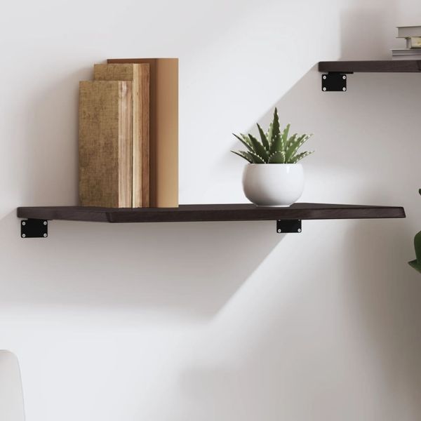 vidaXL Wandregal Dunkelbraun 60x40x2 cm Massivholz Eiche Behandelt 363767