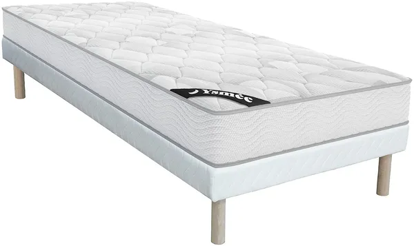 Vente-unique - SONGE Mattress and bed base set Stoff Weiß - B 90 cm x H 31 cm20 cm x L 190 cm