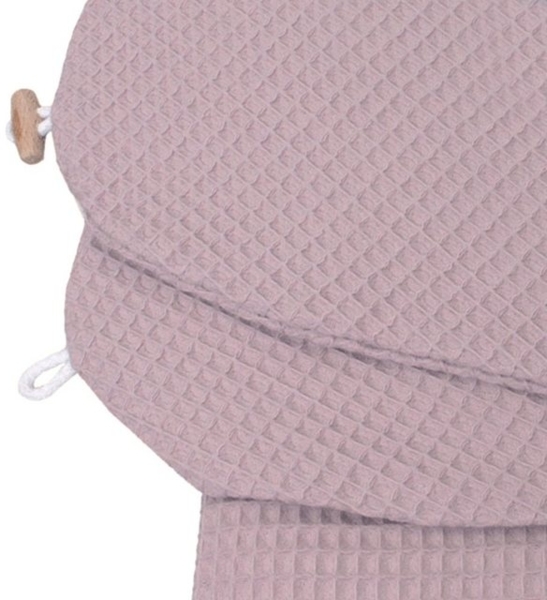HOBEA-Germany Stillkissenbezüge Bezug für Stillkissen Waffelmuster mauve, 100% BIO Baumwolle - durch Knopf schließbar - Reißverschluß Bild 4