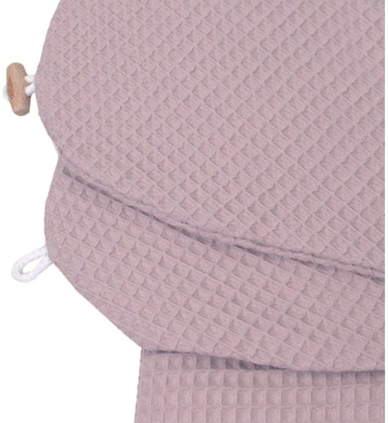 HOBEA-Germany Stillkissenbezüge Bezug für Stillkissen Waffelmuster mauve, 100% BIO Baumwolle - durch Knopf schließbar - Reißverschluß Bild 5