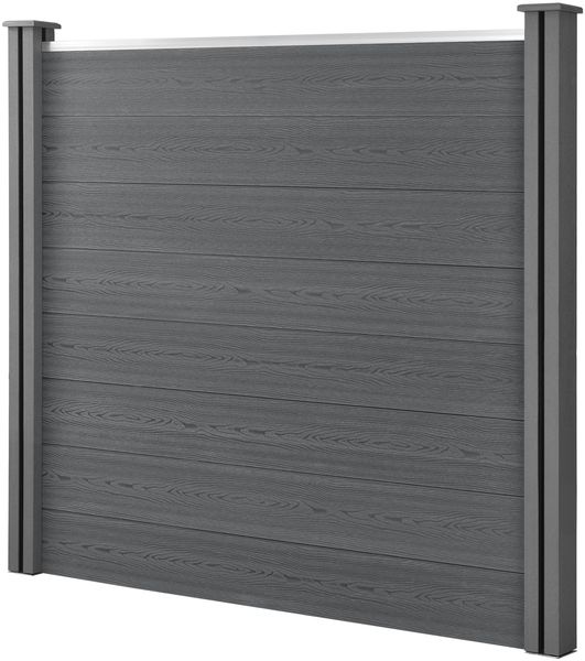 WPC Gartenzaun 165x162 cm mit Pfosten Sichtschutz Windschutz neu. holz