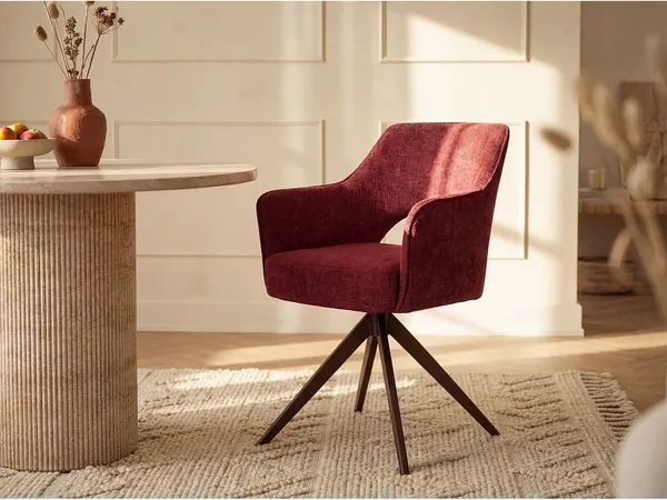 Vente-unique - KONYA Stuhl Stoff Rot - B 59 cm x H 84 cm x L 58 cm