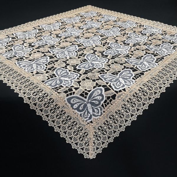 Brilliant Tischdecke Spitzeneinsatz / Mitteldecke / 85x85cm / H-1808, Spitzeneinsatz