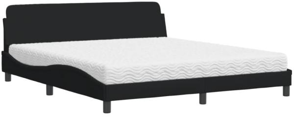 vidaXL Bett mit Matratze "Dover" Schwarz 180x200 cm Stoff 3208446