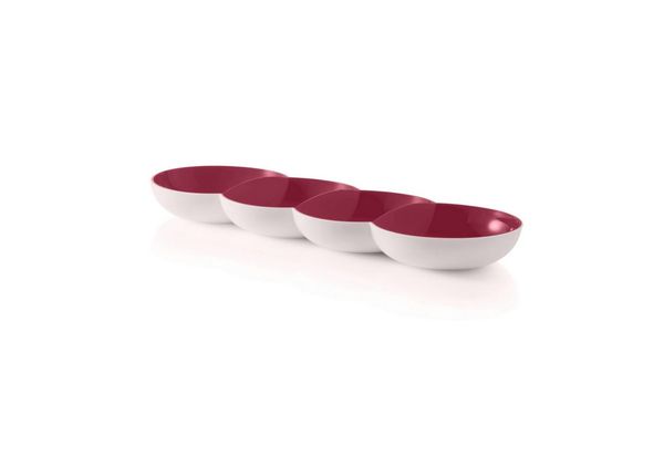 TUPPERWARE Servierschale Tupperware Allegra Perle in bordeaux rot/weiß