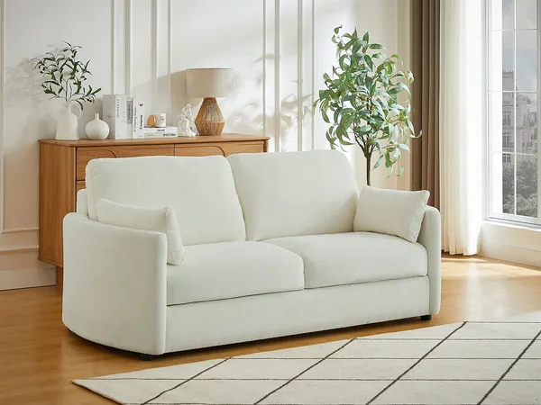 Vente-unique - BAGOMI Sofa Stoff Beige - B 97 cm x H 88 cm x L 199 cm