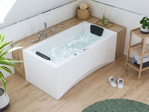 Rechteck Whirlpool Unity 150x75 Made in Germany 22 Massagedüsen ohne Armatur : Ohne Armaturen