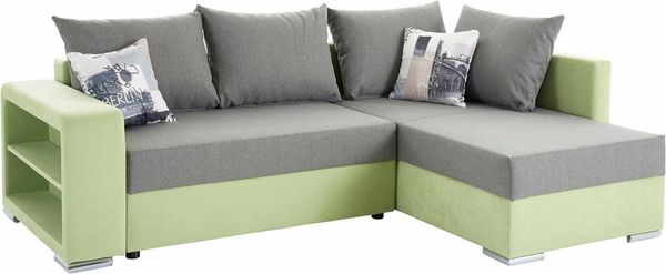 COLLECTION AB Ecksofa John L-Form, mit Bettfunktion, Bettkasten und integriertem Regal Bild 3