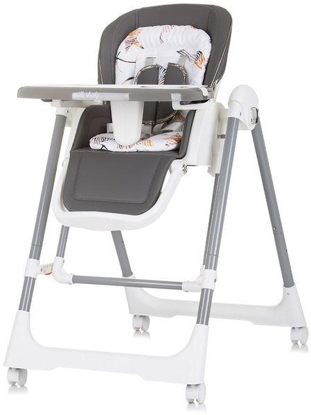 Chipolino Kinderhochstuhl 2 in 1 Milk Shake, verstellbar, Babyschaukel, Räder grau