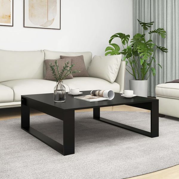 vidaXL Couchtisch Schwarz 100x100x35 cm Holzwerkstoff 808631