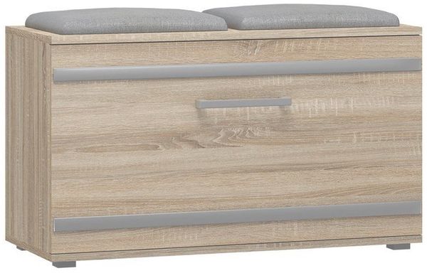 ibonto SCHUHBANK SONOMA-EICHE mit Sitzfläche und Stauraum (H 45 x T 35 x B 85 cm)
