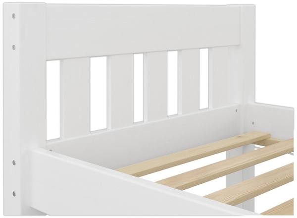 Modernes Einzelbett Massivholzbett Kiefer weiß 90x200 Futonbett Bettrahmen Rollrost 60.38-09 W Bild 7