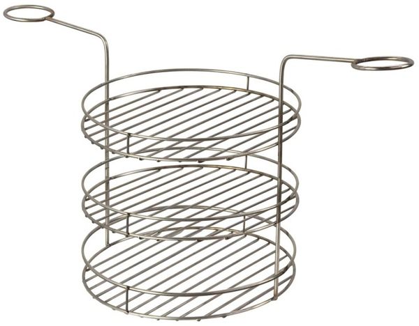 Tandoor Grillrost 3-stufig mit Rand aus Edelstahl Ø 29 cm