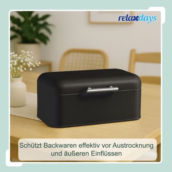 Relaxdays Brotkasten mit Deckel und Brotbeutel Bild 4