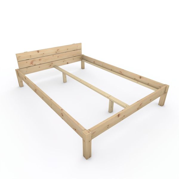Pfostenbett "metallarm" Zirbe Holzbett "Daybett" 160 x 220cm 38cm Doppelbett