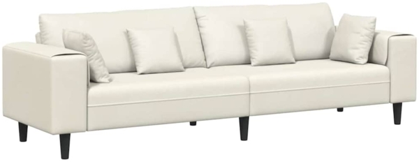 vidaXL Samt Sofa mit Kissen Creme 208 cm Samt 3335160