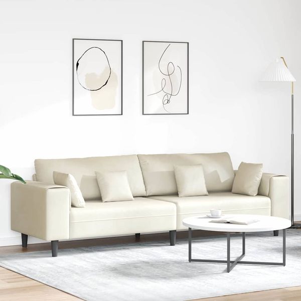 vidaXL Sofa Creme 250 x 77 x 76 cm Samt 3335160