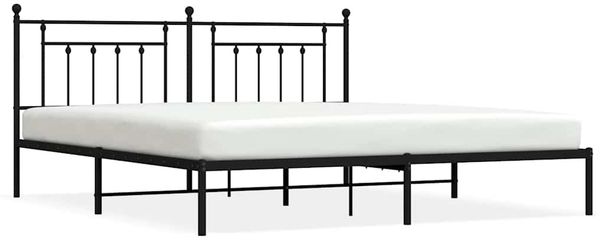 Doppelbett, Bettgestell Modernen mit Kopfteil Metall Schwarz 193x203 cm d612e