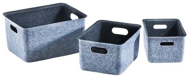 Kobolo Aufbewahrungskorb Filzkorb außen grau innen schwarz im 3er Set 37 cm