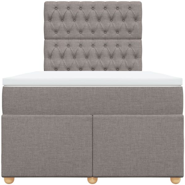 vidaXL Boxspringbett mit Matratze Taupe 120x200 cm Stoff 3293558 Bild 6