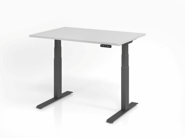 Sitz-Steh-Schreibtisch elektrisch 120x80cm Grau/Silber