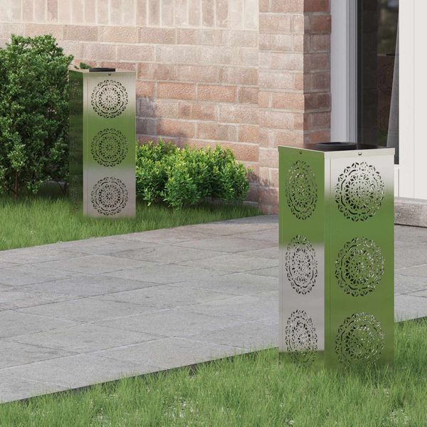vidaXL Solar LED Weg Licht 2 pcs Silber Edelstahl 879783
