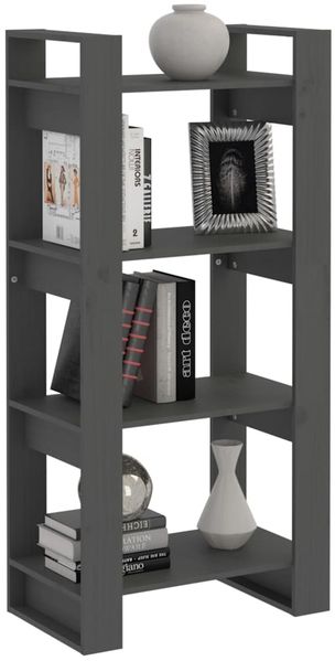 vidaXL Bücherregal/Raumteiler Grau 60x35x125 cm Massivholz 813886 Bild 5