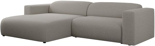 Ecksofa PASADENA, freistehendes Ecksofa, breite Armlehnen, Federsitz - links - Grau Boucle Bild 4