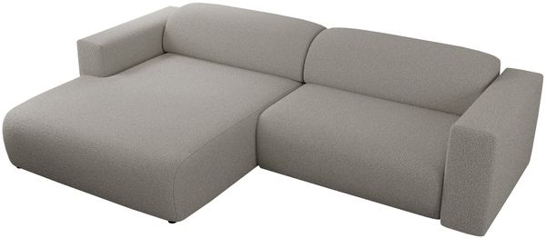 Ecksofa PASADENA, freistehendes Ecksofa, breite Armlehnen, Federsitz - links - Grau Boucle Bild 6