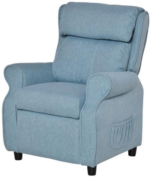 HOMCOM Sessel Kindersofa mit Fußstütze (Kindercouch, 1-St, Kindersessel), Blau 58 x 53 x 70 cm