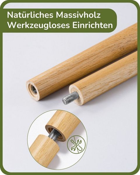 EDISHINE Stehlampe Wohnzimmer Dimmbar, LED wechselbar, warmweiß, Stehleuchte Stativ aus Holz, Fernbedienung Steuerung
