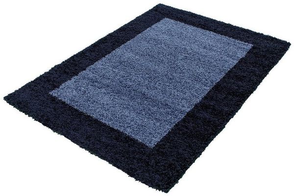 Stilvoll Günstig Hochflor-Teppich Teppich für den Flur oder Küche Bordüre Design, Läufer, Höhe: 30 mm